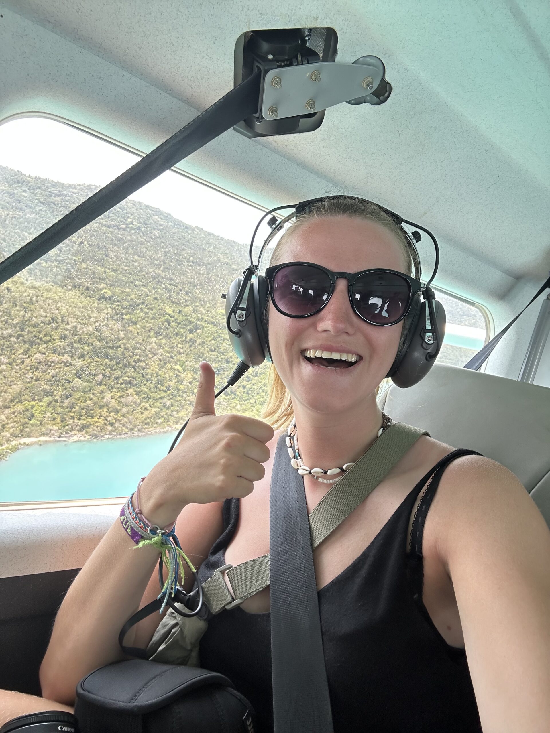 In de helikopter in Australië boven de Whitsundays